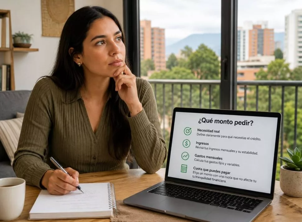 Elegir monto de crédito online: cuánto pedir sin excederte