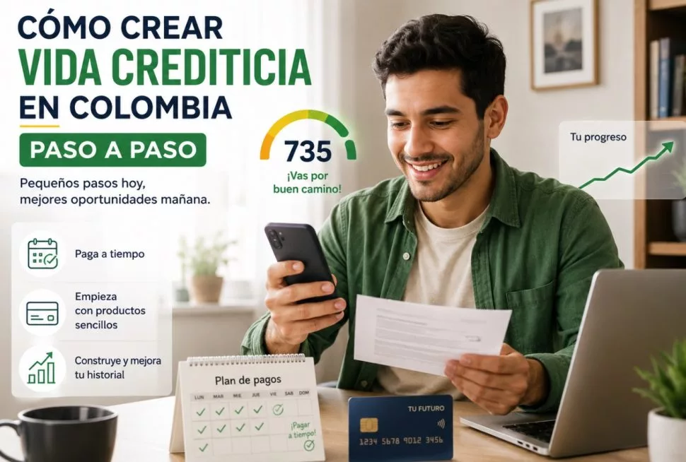 Crear vida crediticia en Colombia: pasos para empezar bien