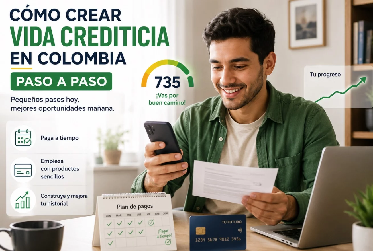 Crear vida crediticia en Colombia: pasos para empezar bien