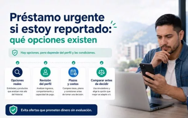 Préstamo urgente estando reportado: opciones reales